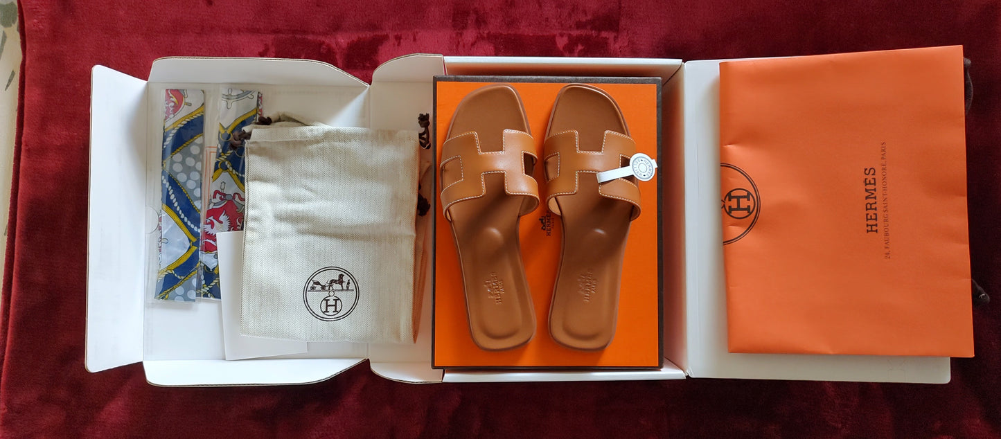 Hermès Oran Sandal in Brown EU Size 40 US size 10