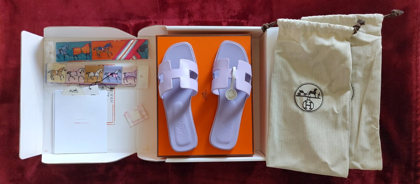 Hermès Oran Sandal in Lavender EU Size 39 US size 8.5