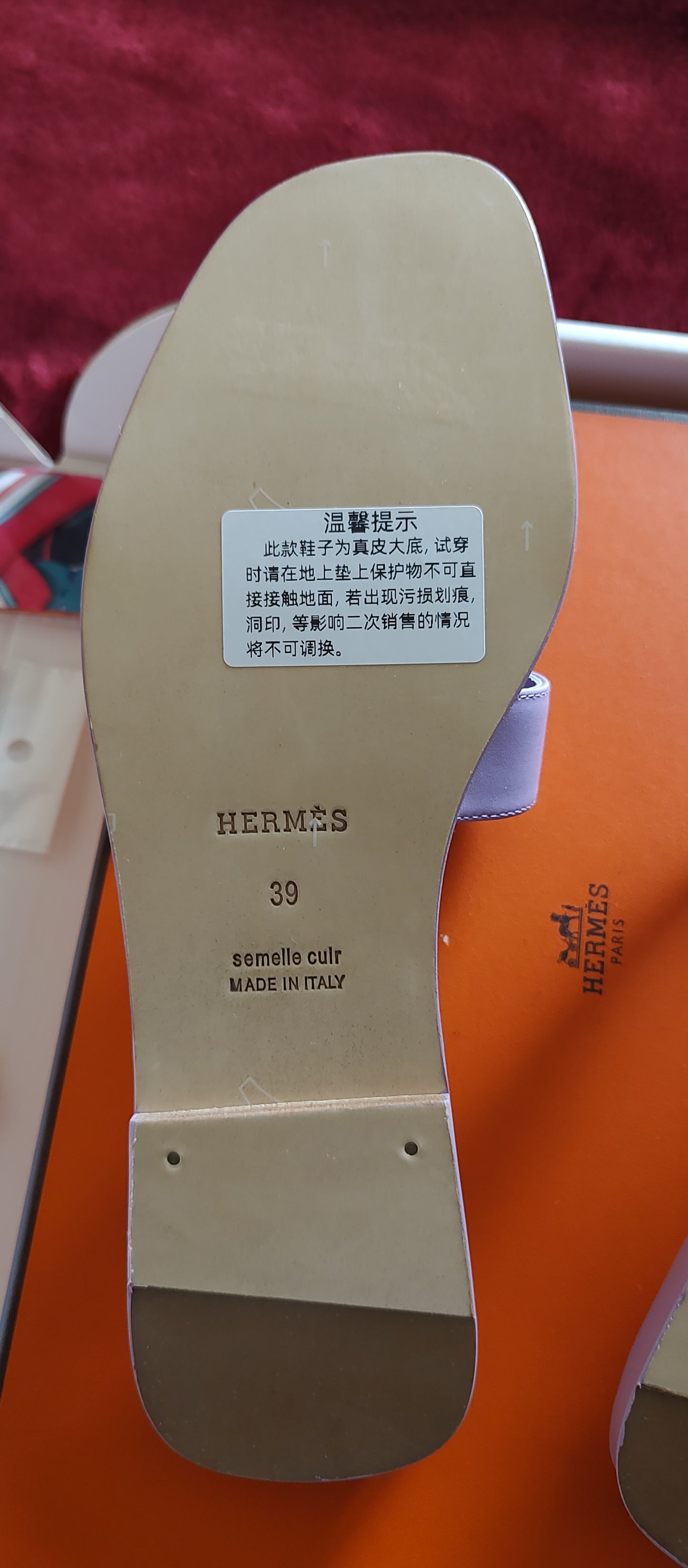 Hermès Oran Sandal in Lavender EU Size 39 US size 8.5